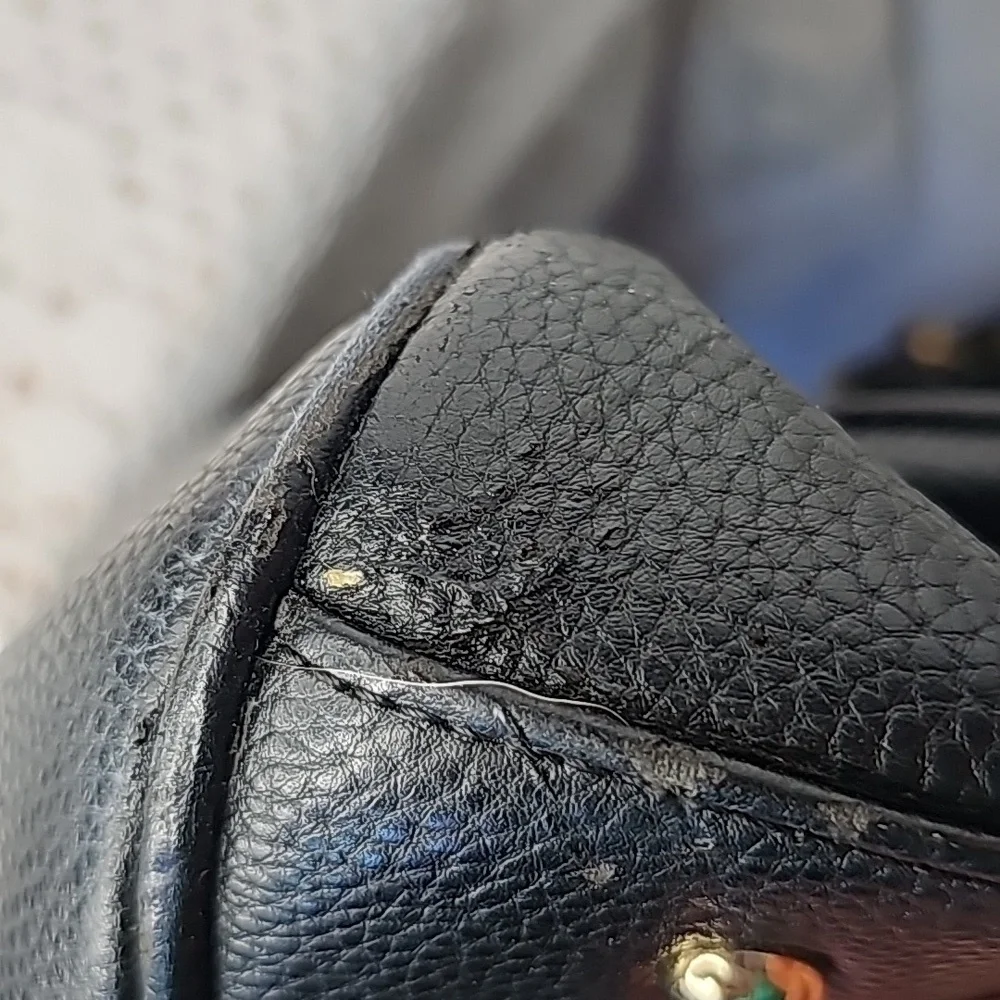 Ted Lapidus Paris leather black shoulder bag handbag includes coin purse